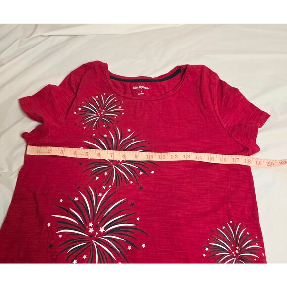 Kim Rogers Tee Women's Size S Red White Blue Patriotic Fireworks Sparkle - Picture 6 of 6